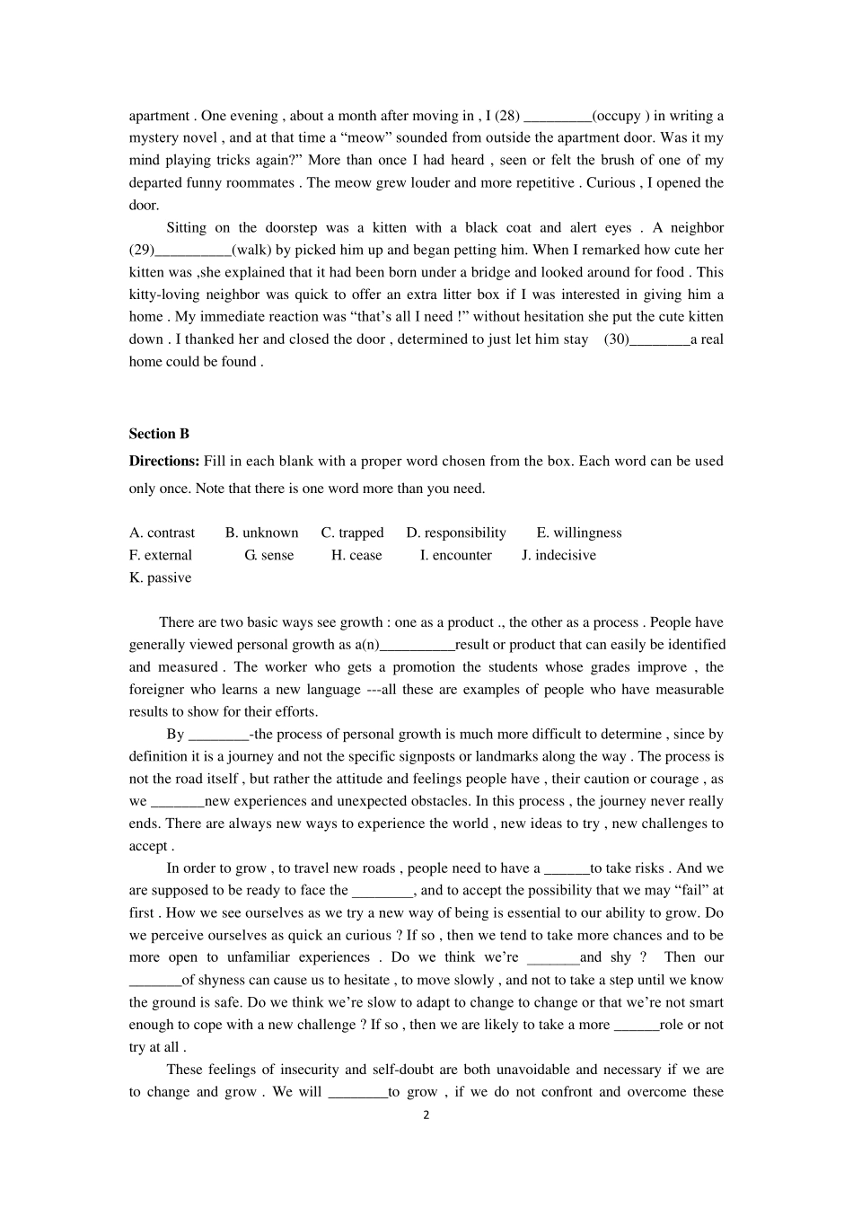 2017届上海市闵行区高三英语二模卷_第2页