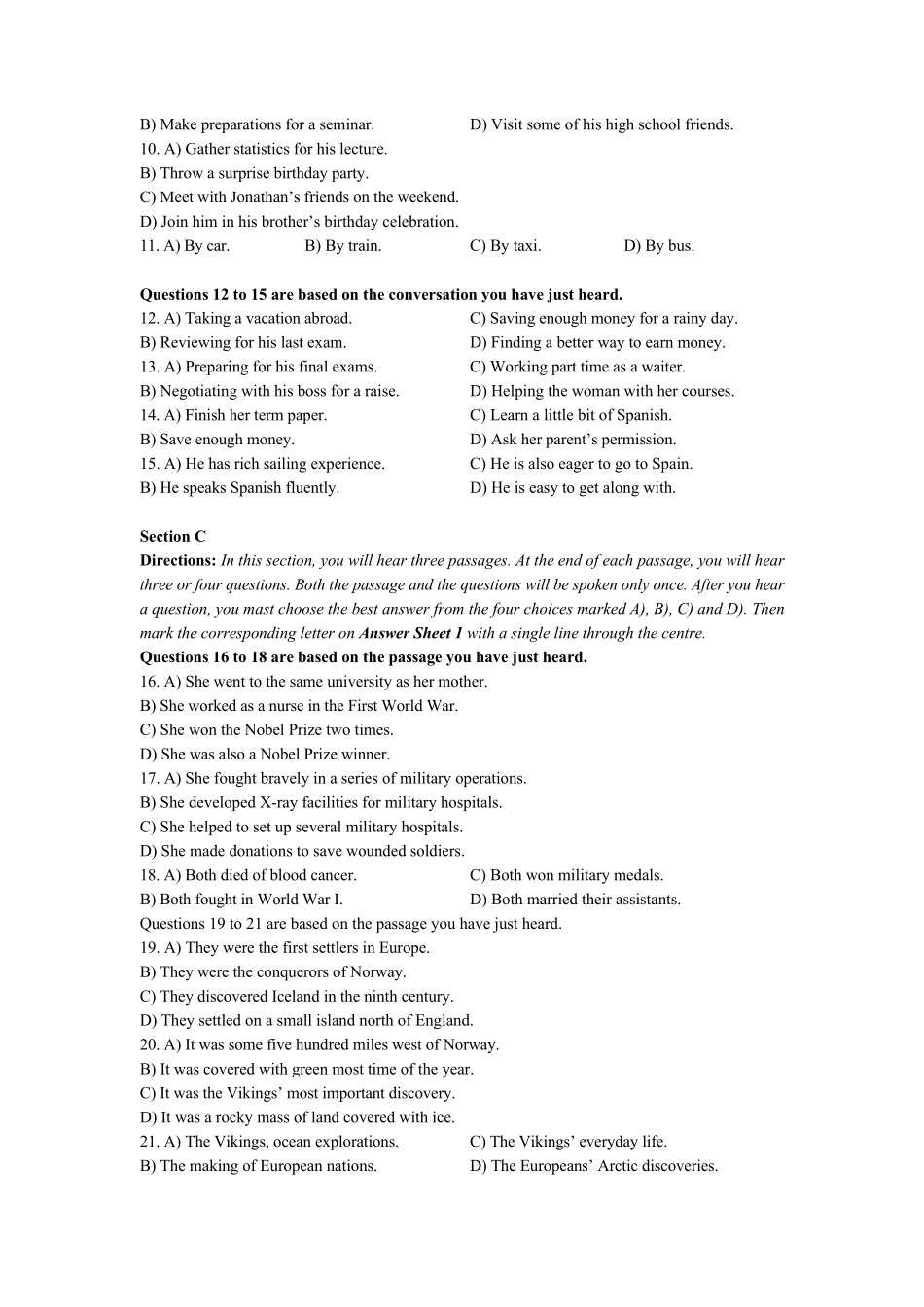 2017年12月英语四级真题和答案解析(第二套)_第2页