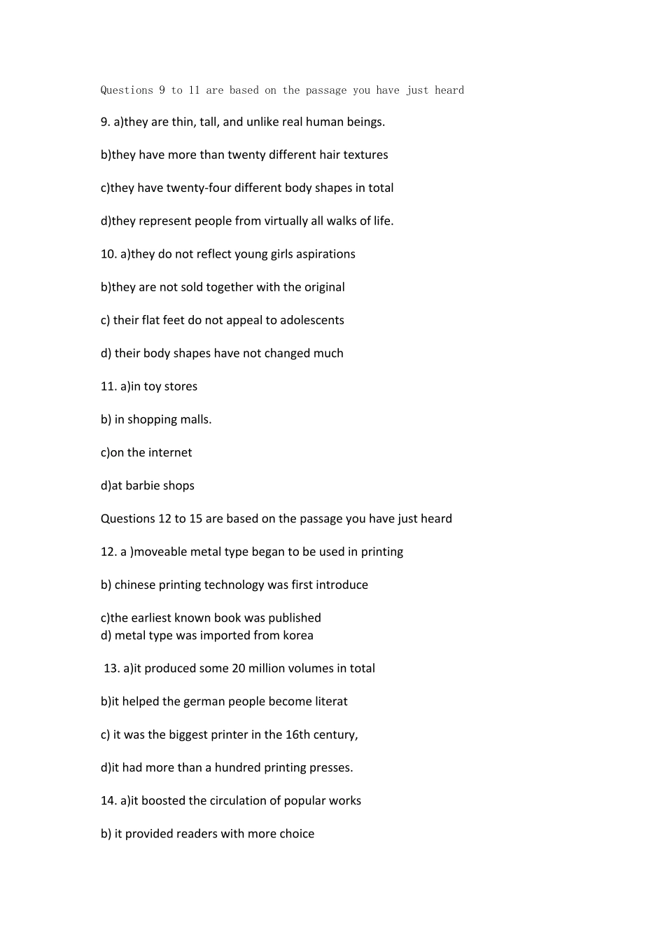 2017年12月英语六级考试真题及答案(第三套)_第3页