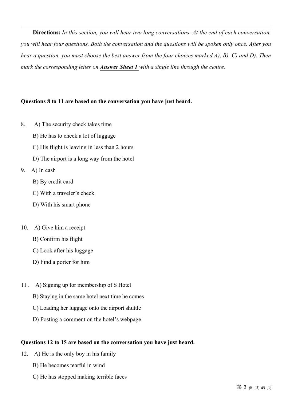 2017年6月大学英语四级真题及答案三套全_第3页