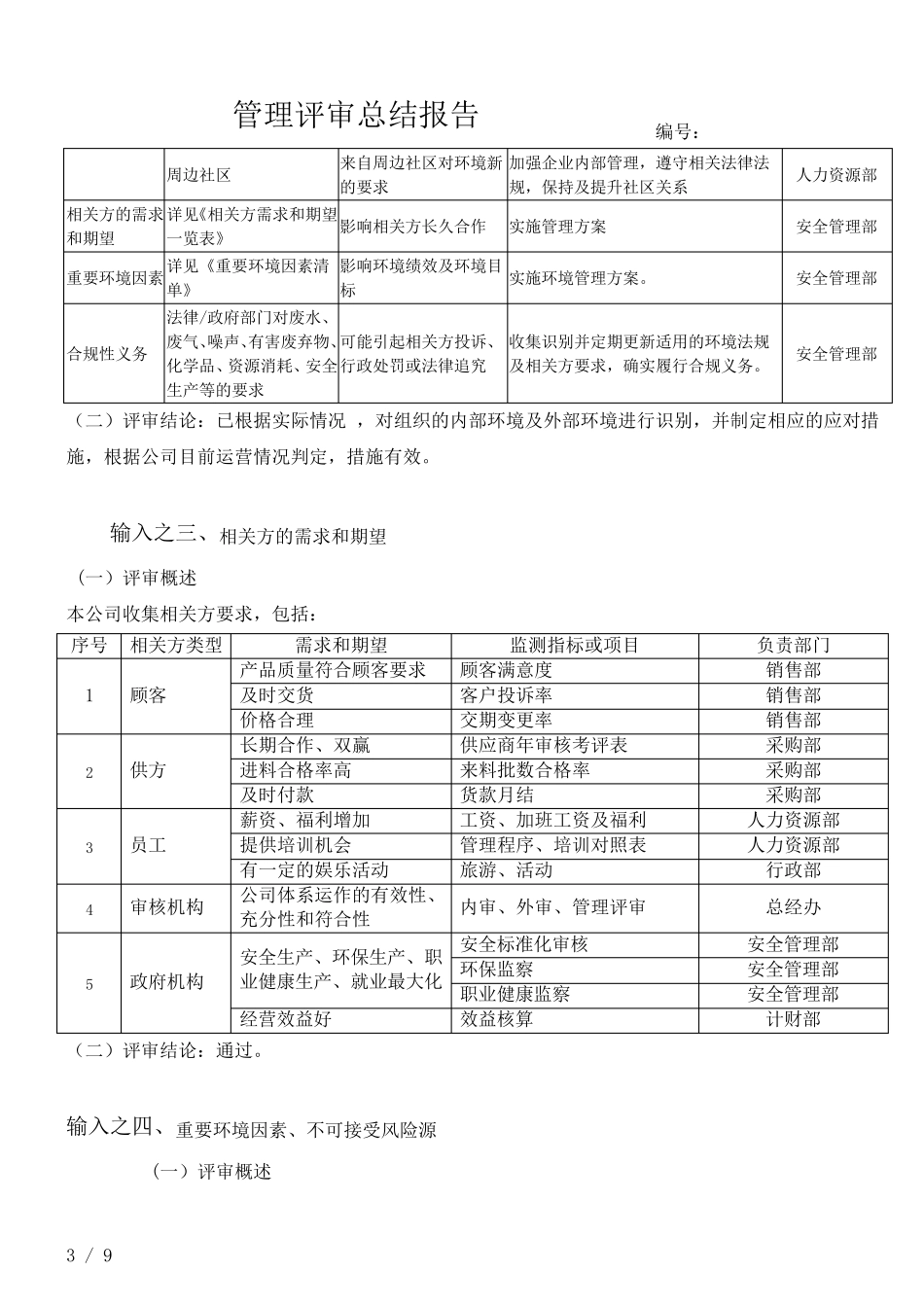 2017年ISO14001管理评审总结报告_第3页