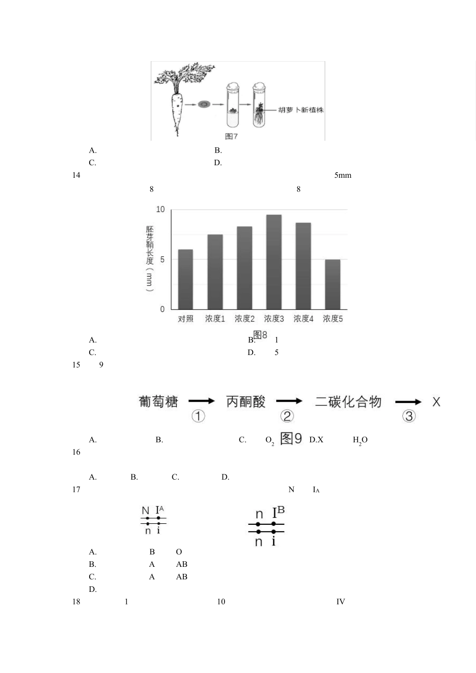2017年上海高中学业水平考试生物等级考高考真题卷_第3页