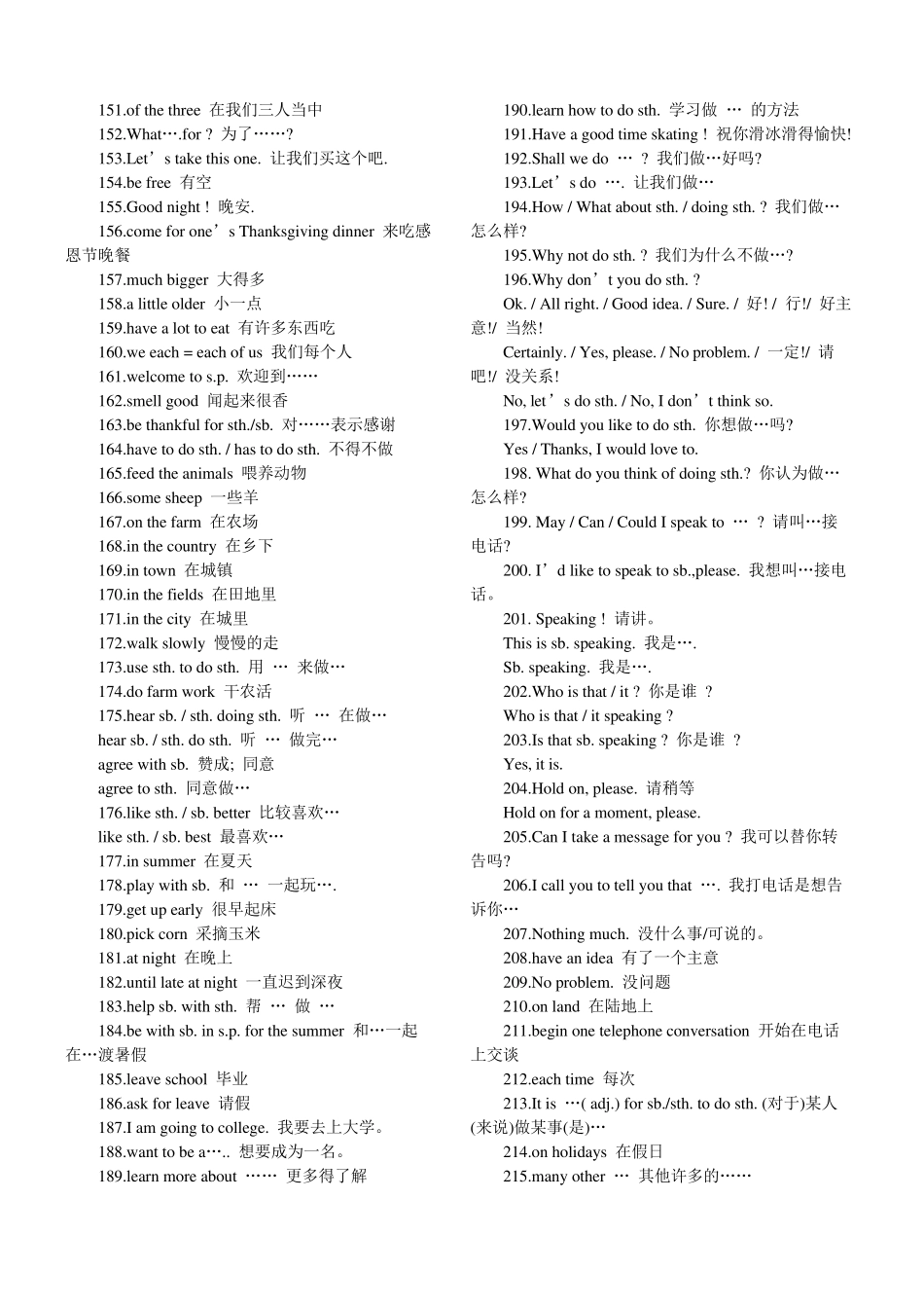 2017年中考英语短语、词组大全_第3页