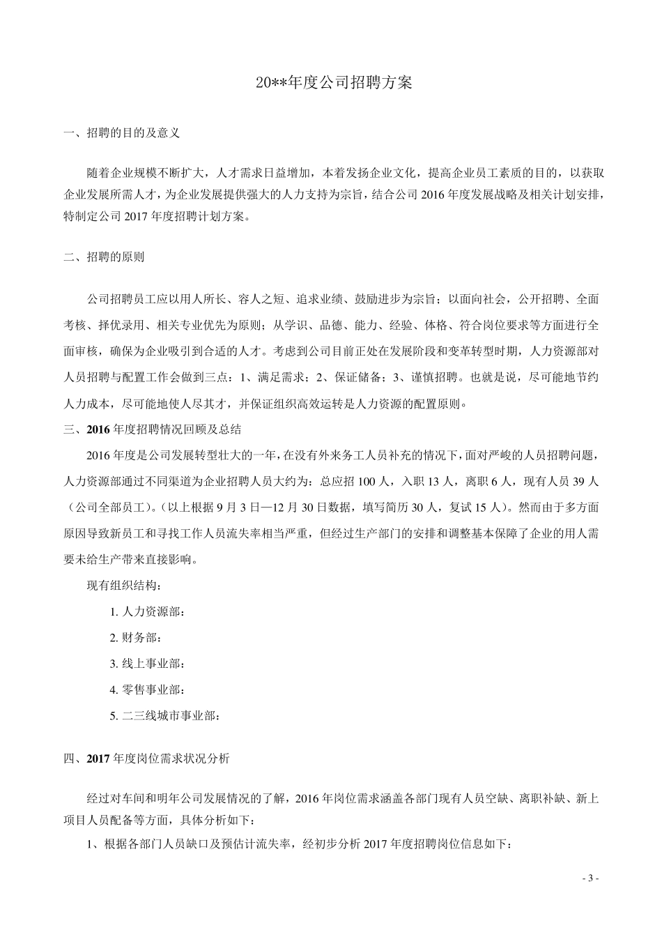 2017年度公司招聘方案(计划书)_第3页