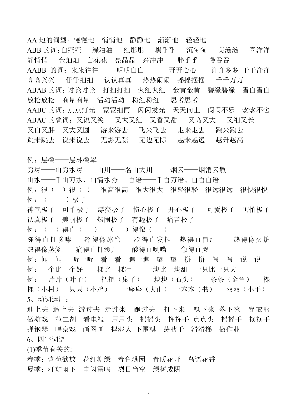 2017年最新人教版二年级上册语文期末复习知识要点_第3页