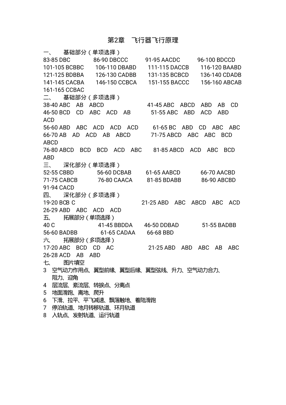 2017年航空航天概论习题(第4版)参考答案_第2页