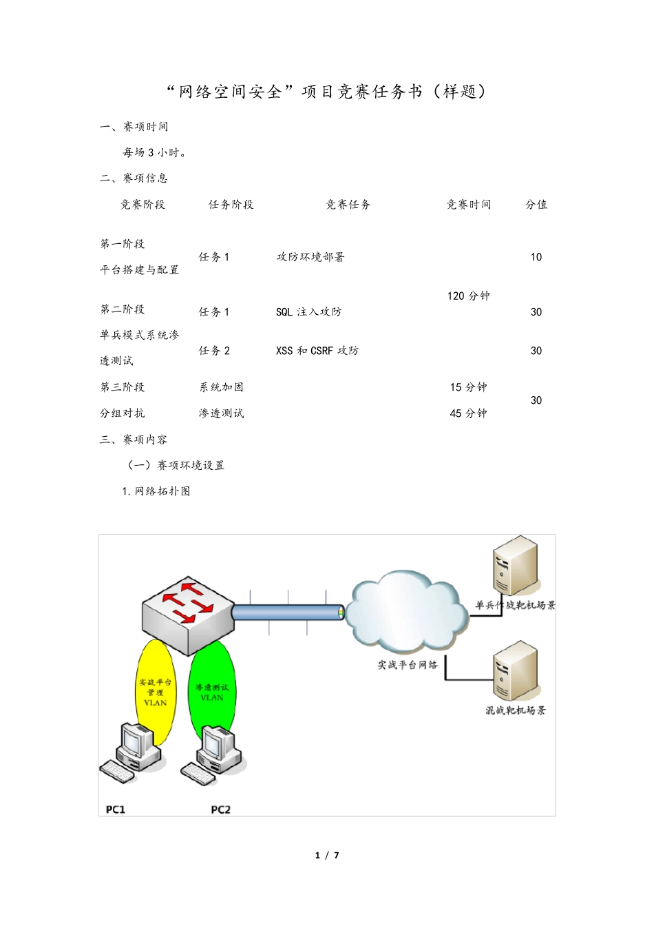 2017广西职业院校技能大赛中职组《网络空间安全》样题_第1页