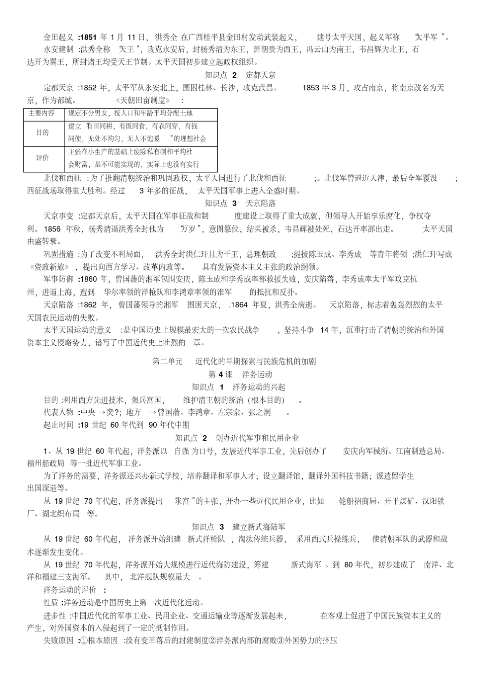 2017新人教版八年级历史上册复习提纲_第2页