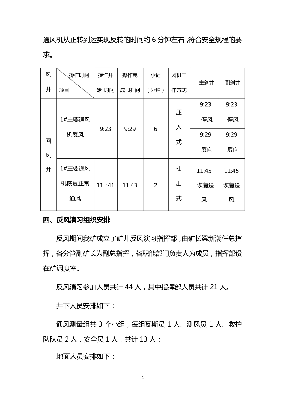 2017矿井反风演习总结报告_第2页