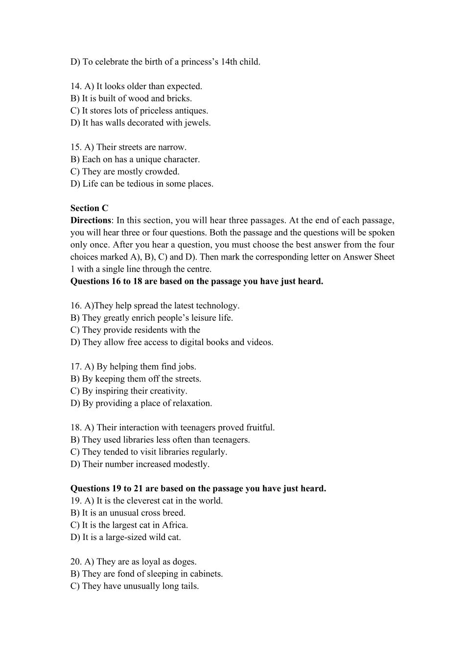 2018年12月大学英语四级真题(第1套)_第3页