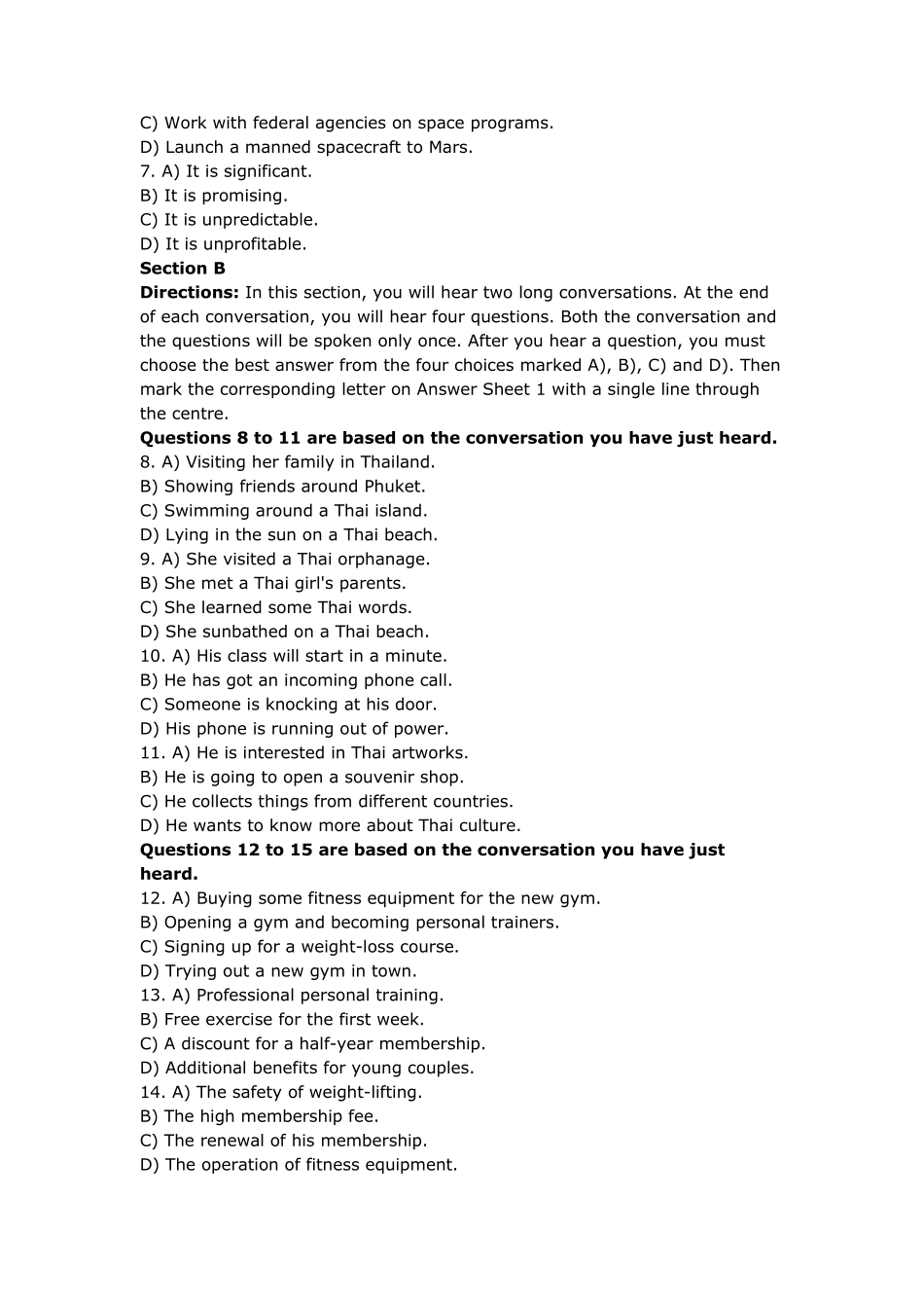 2018年6月大学英语四级考试真题(第二套)及答案_第2页