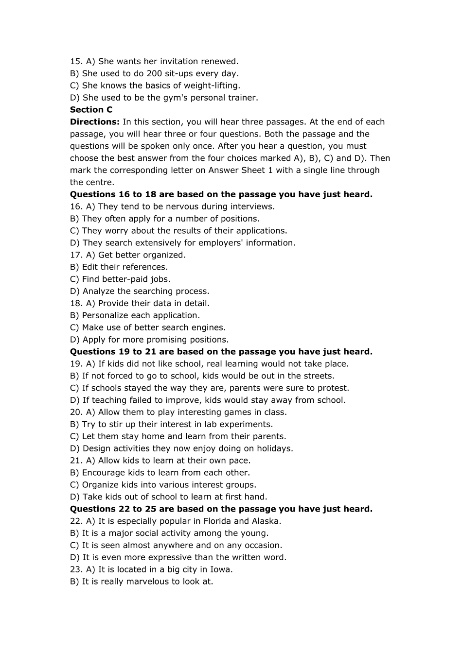 2018年6月大学英语四级考试真题(第二套)及答案_第3页