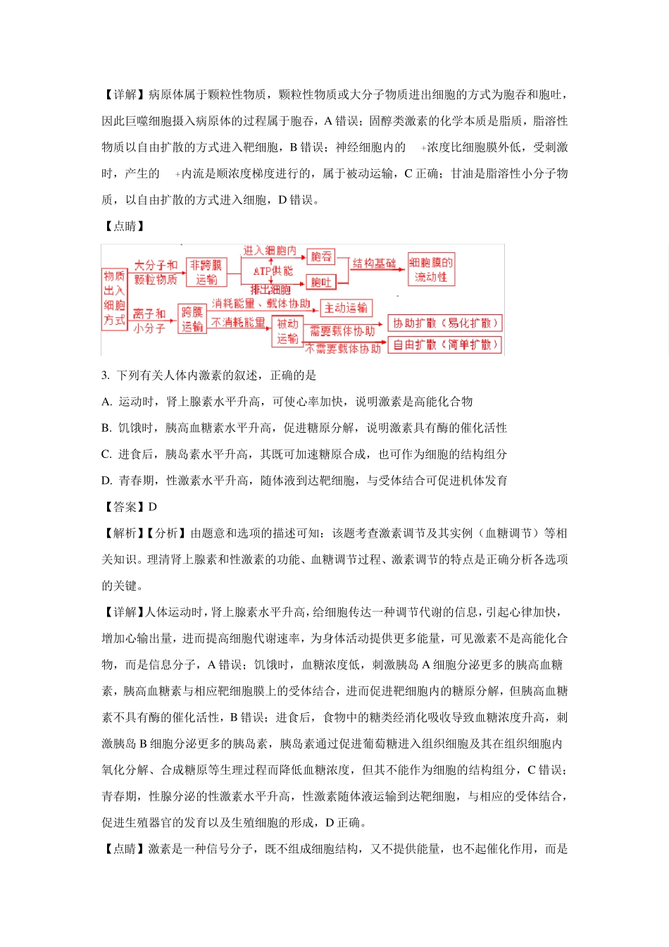 2018年全国二卷生物带解析_第2页