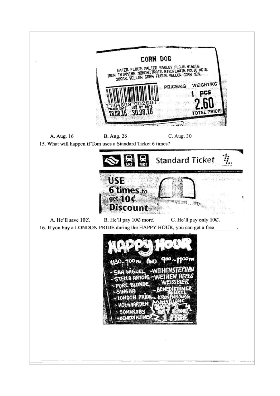 2018年四川省高职单招考试文化考试英语试题_第3页