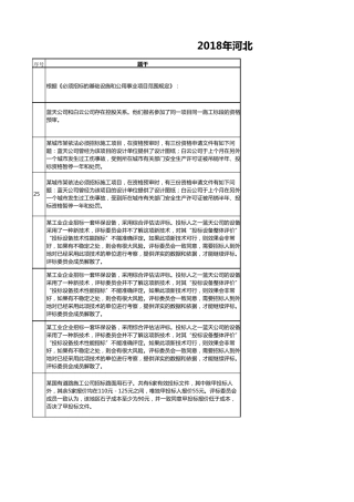 2018年河北省统一评标专家库考试试题及答案