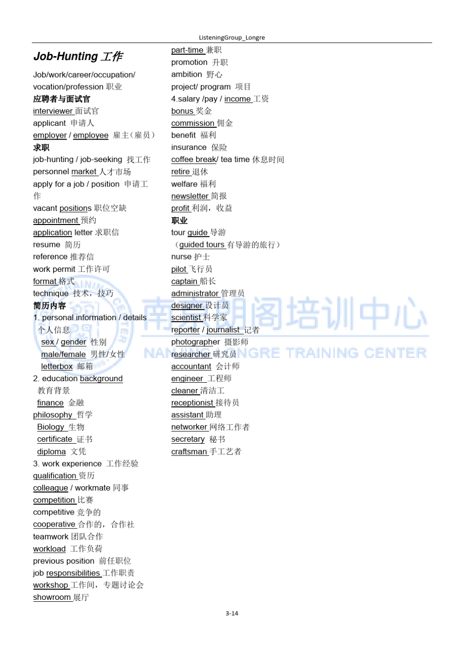 2018雅思听力场景单词核心词汇14页_第3页