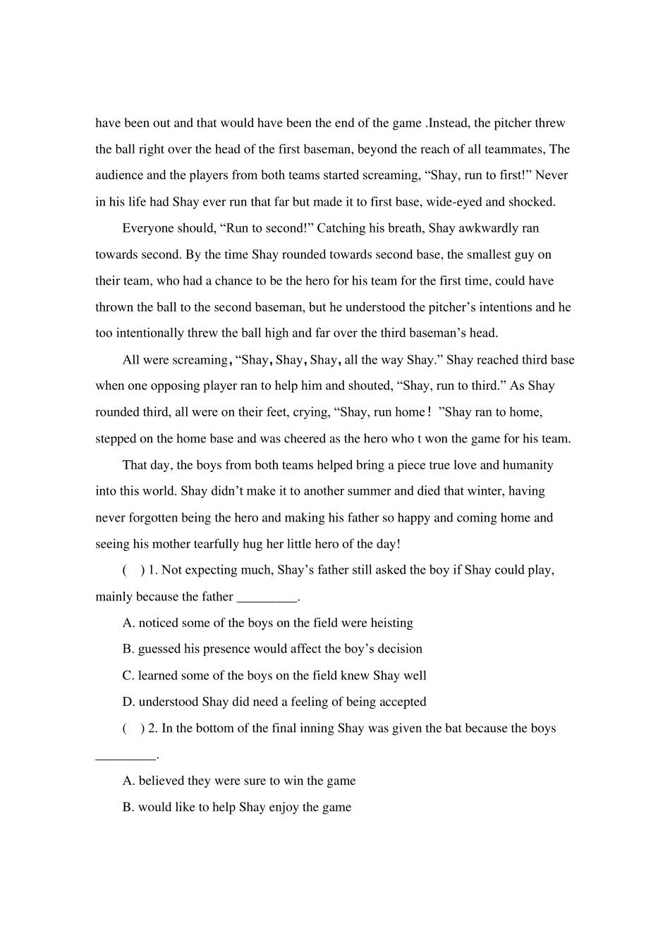 2018高考英语阅读理解50篇_第2页