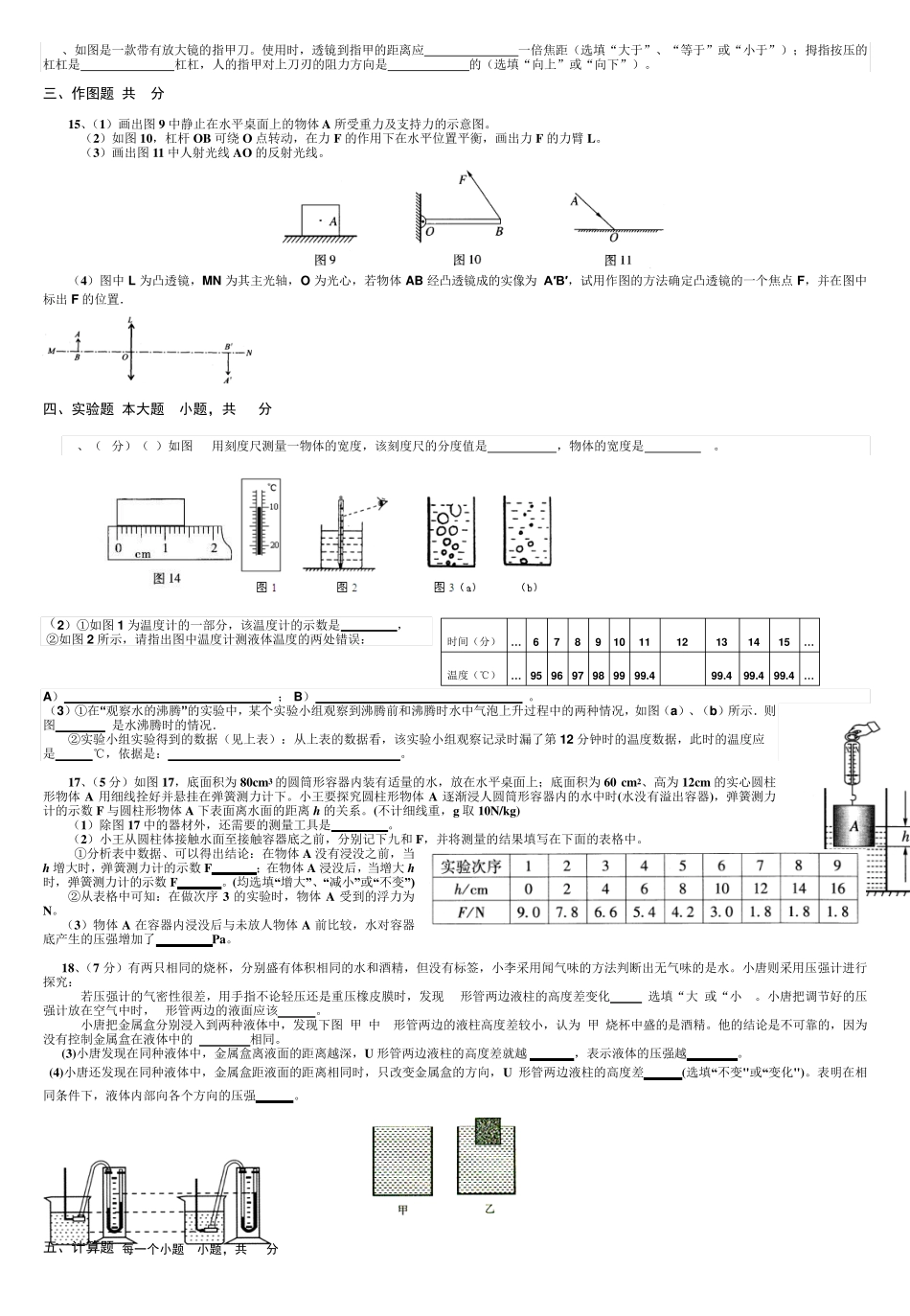 2019—2020年最新人教版八年级物理竞赛试题与答案_第2页