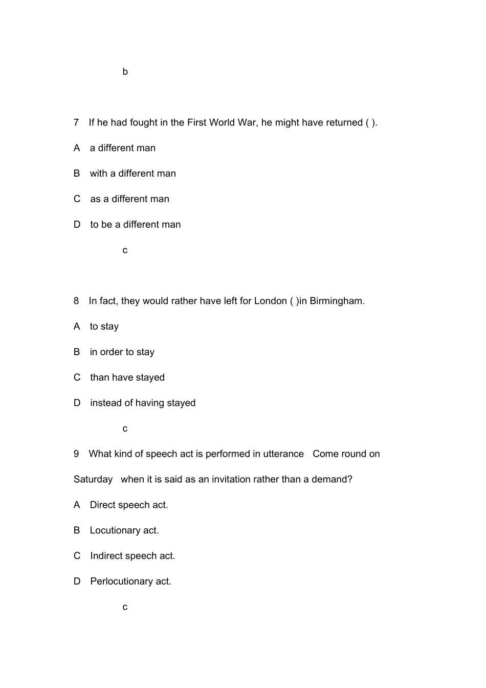 2019上半年《英语学科知识与教学能力(高中》教师资格试题及答案_第3页
