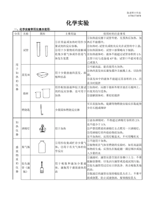 2019上海中考化学实验知识点总结