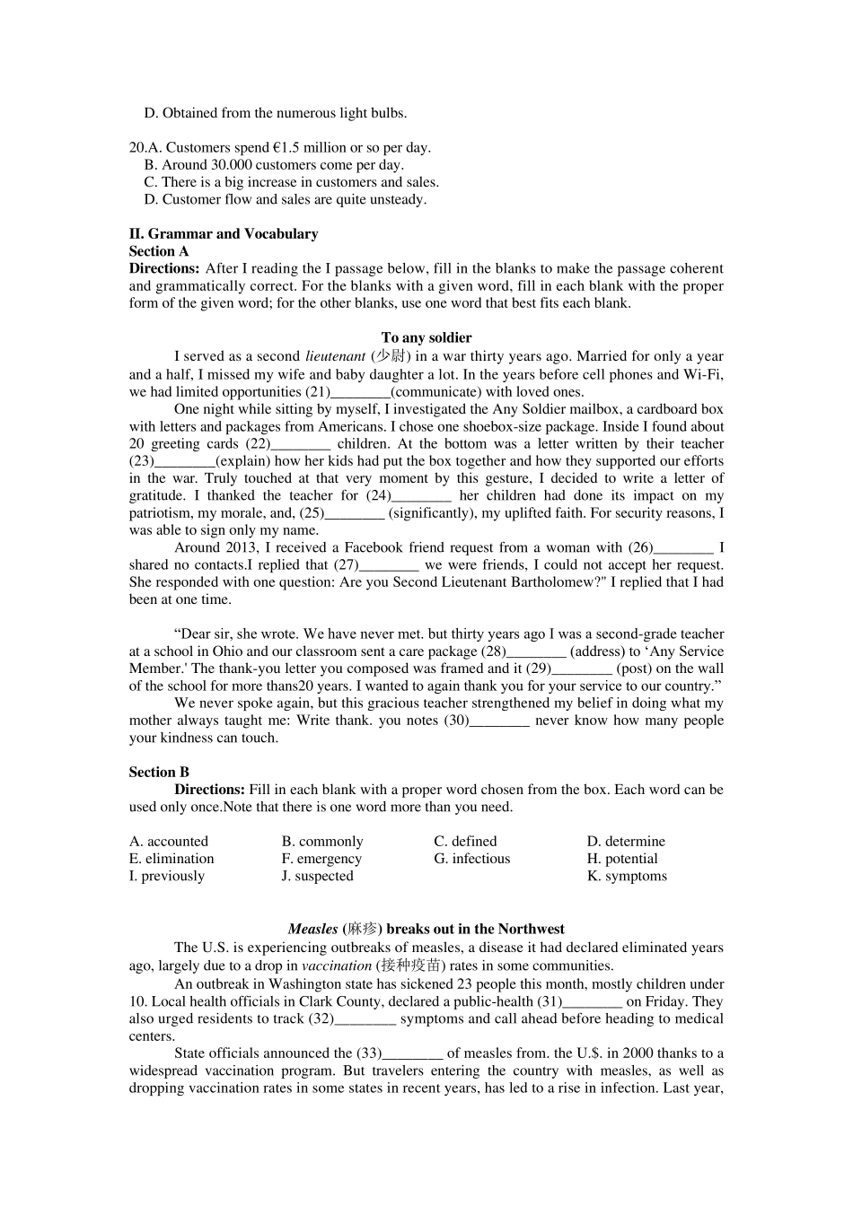 2019上海长宁区高三二模英语及答案_第3页
