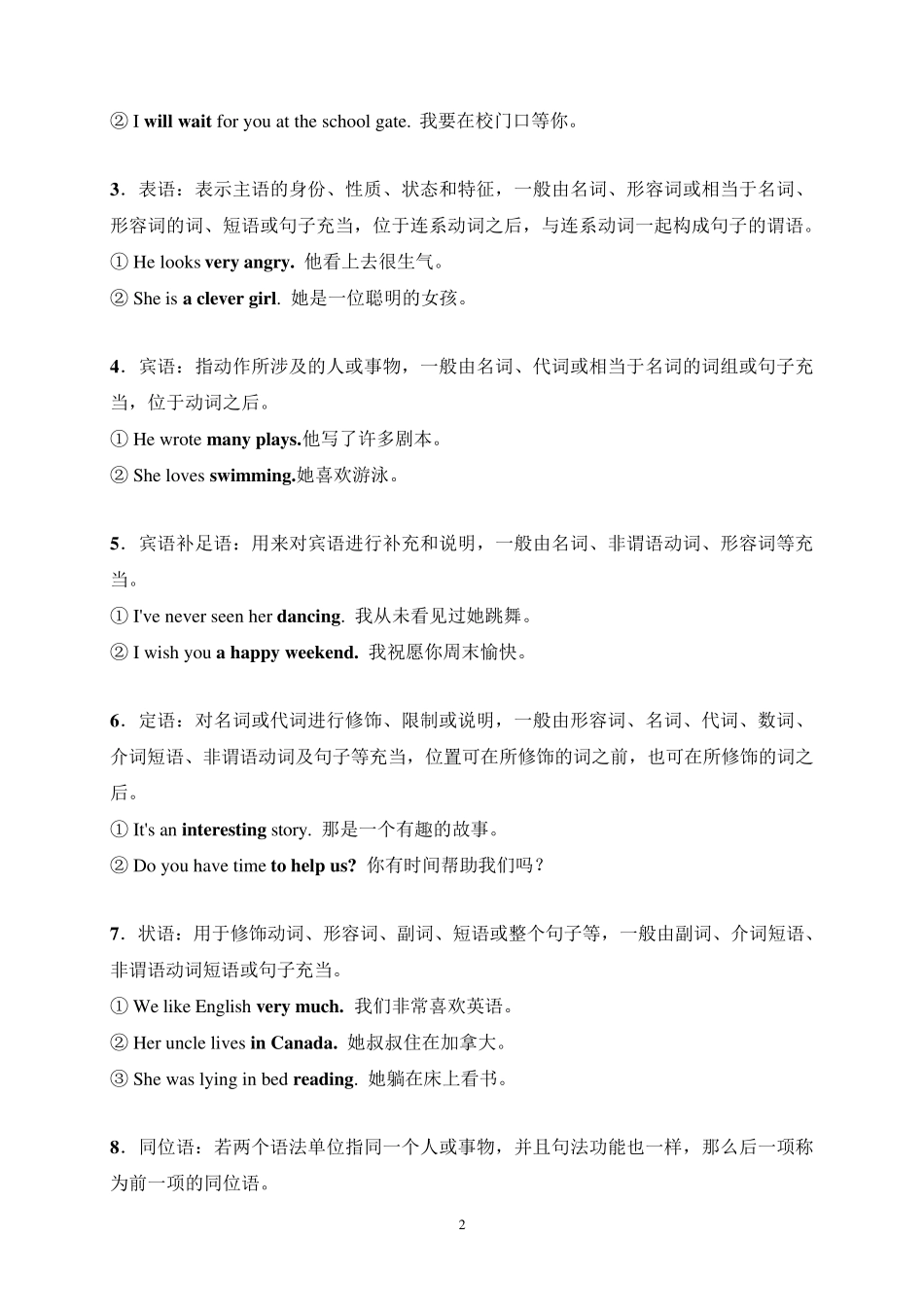 2019人教版高中英语必修第一册全册各单元语法_第2页