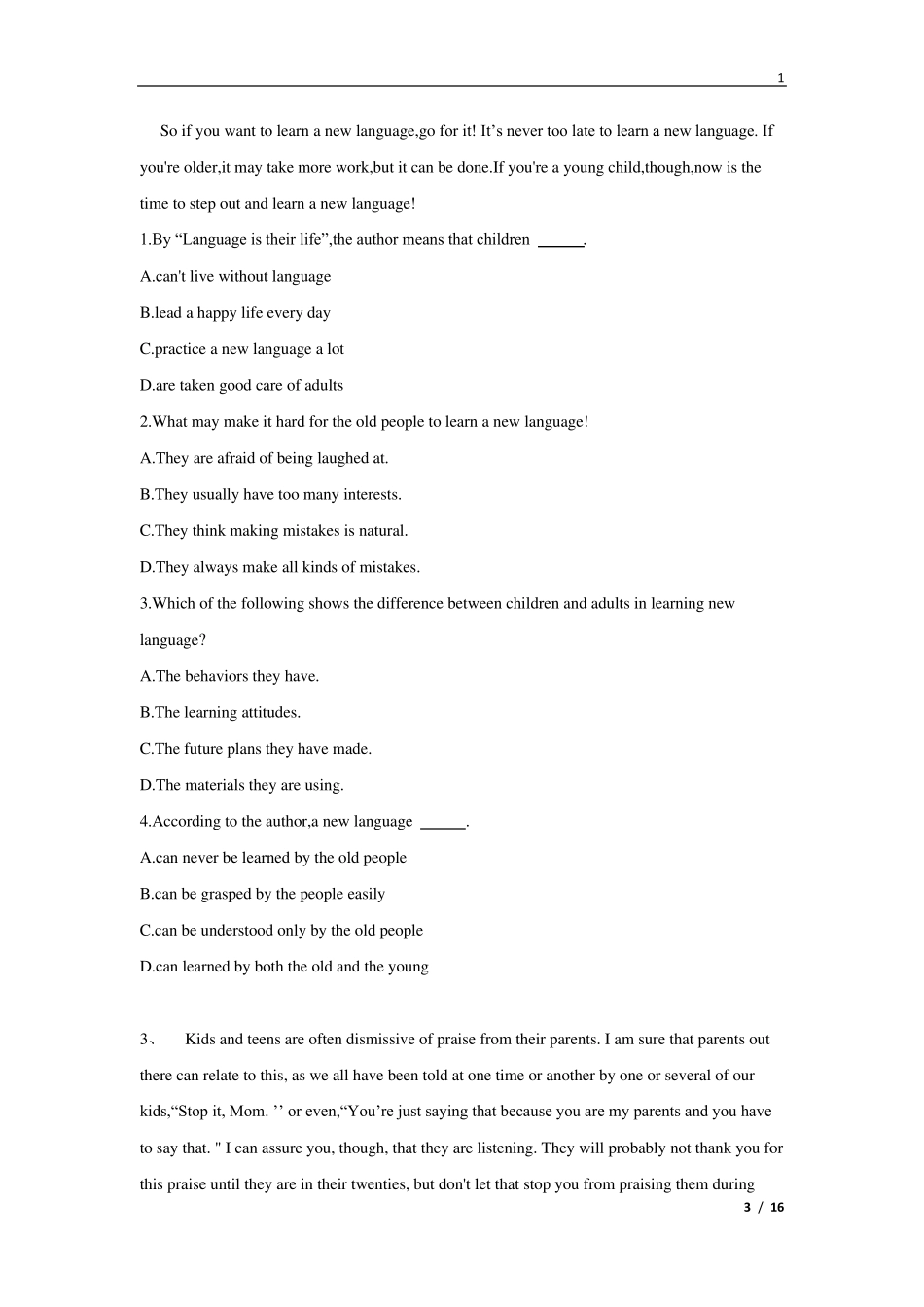 2019届高考英语阅读理解：科普类说明文有解析_第3页