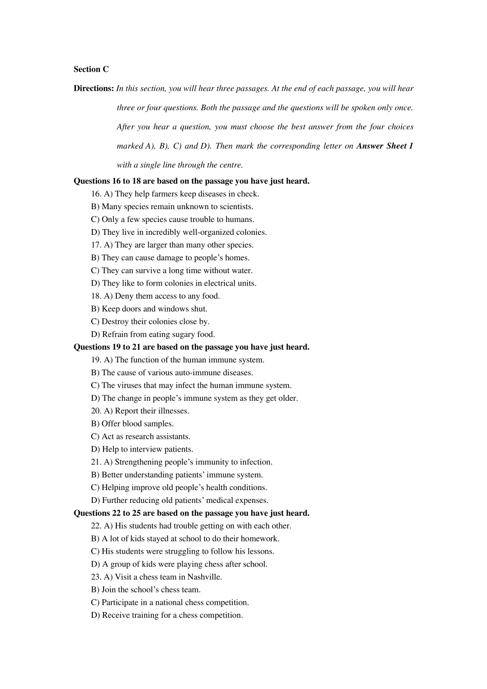 2019年6月大学英语四级考试真题第一套_第3页