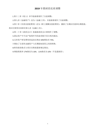 2019年中级会计实务知识点