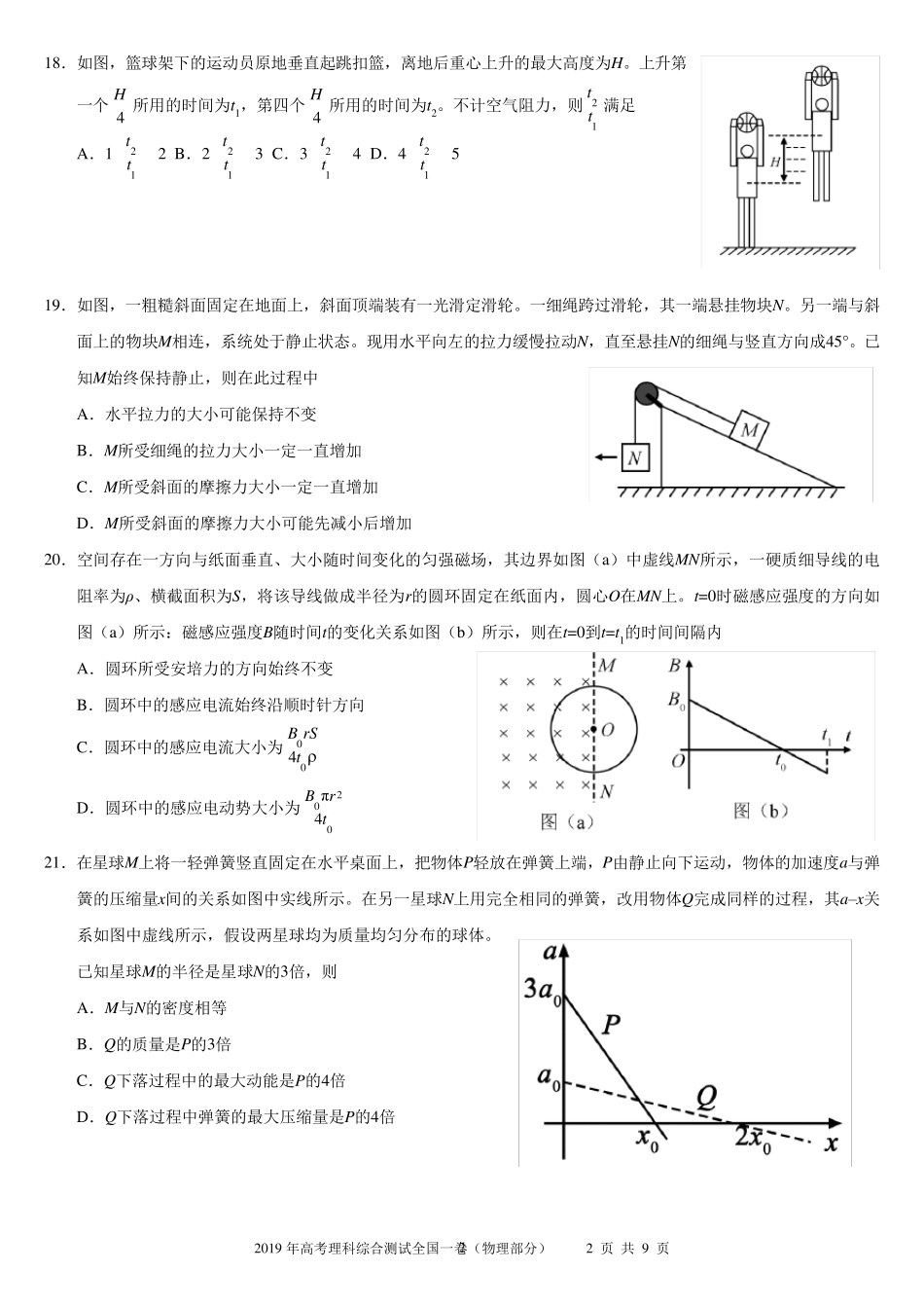 2019年全国卷Ⅰ理综(物理)试题_第2页