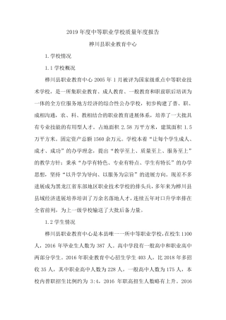 2019年度中等职业学校质量年度报告