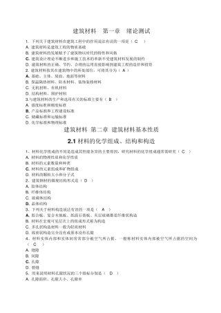 2019年建筑材料测试答案