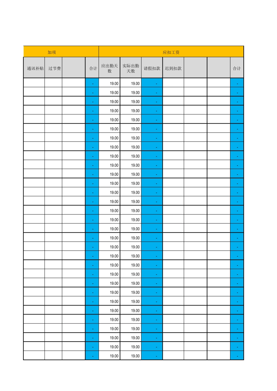 2019年新个税计算表工资表(公式)_第2页