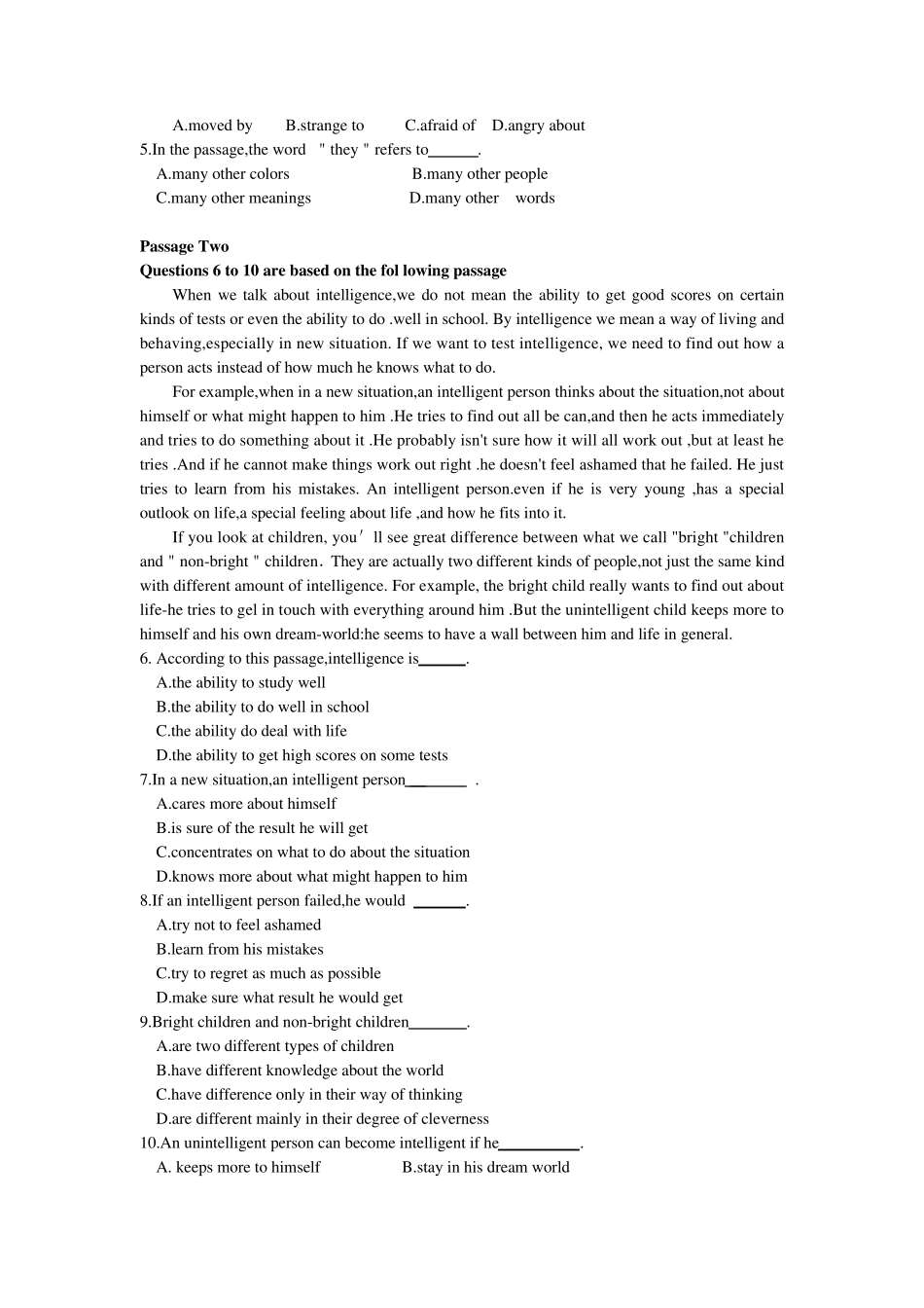 2019年江苏专转本英语真题_第2页