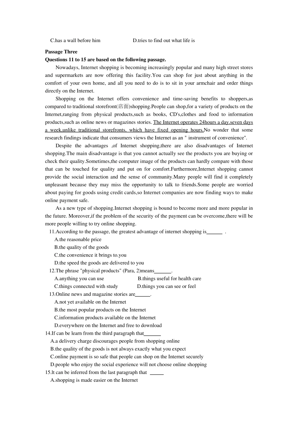 2019年江苏专转本英语真题_第3页