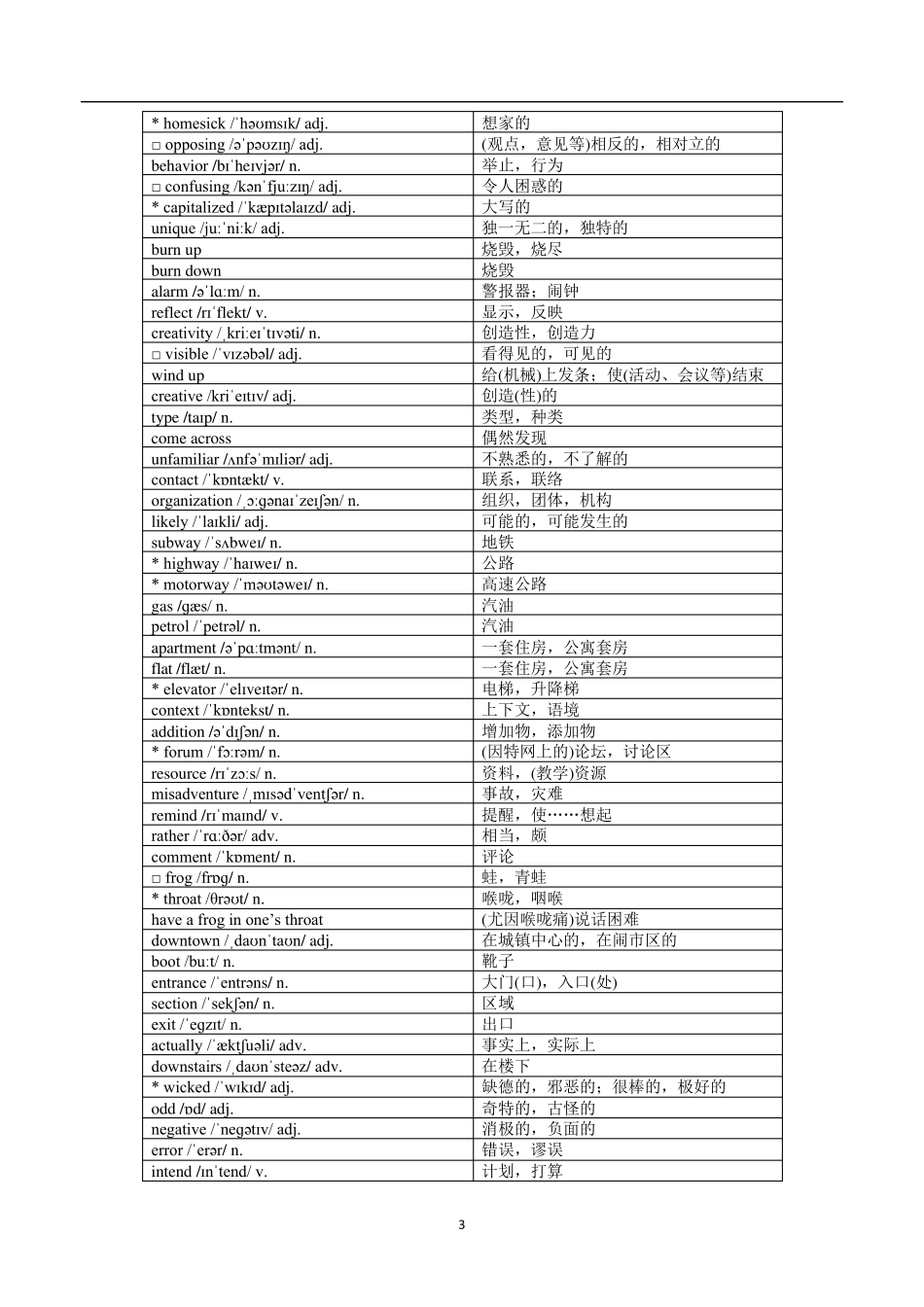 2019新外研版新教材高一英语必修一全册单词表_第3页