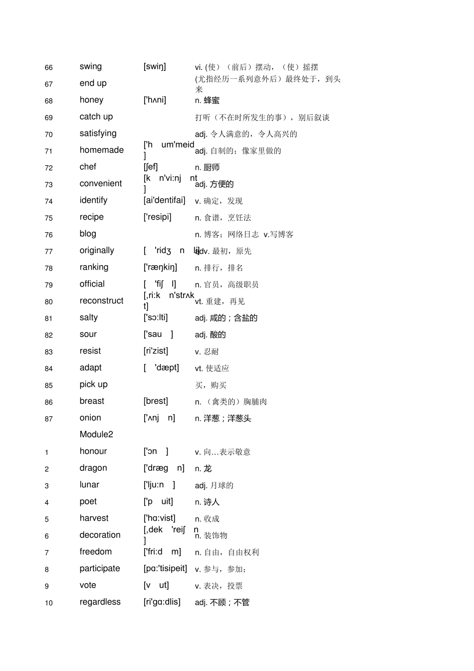 2019新外研版英语必修二单词及默写表_第3页
