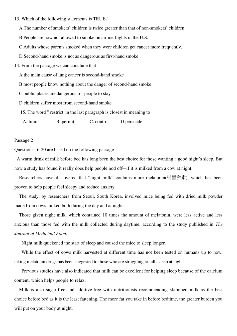 2019河北专接本英语真题_第3页