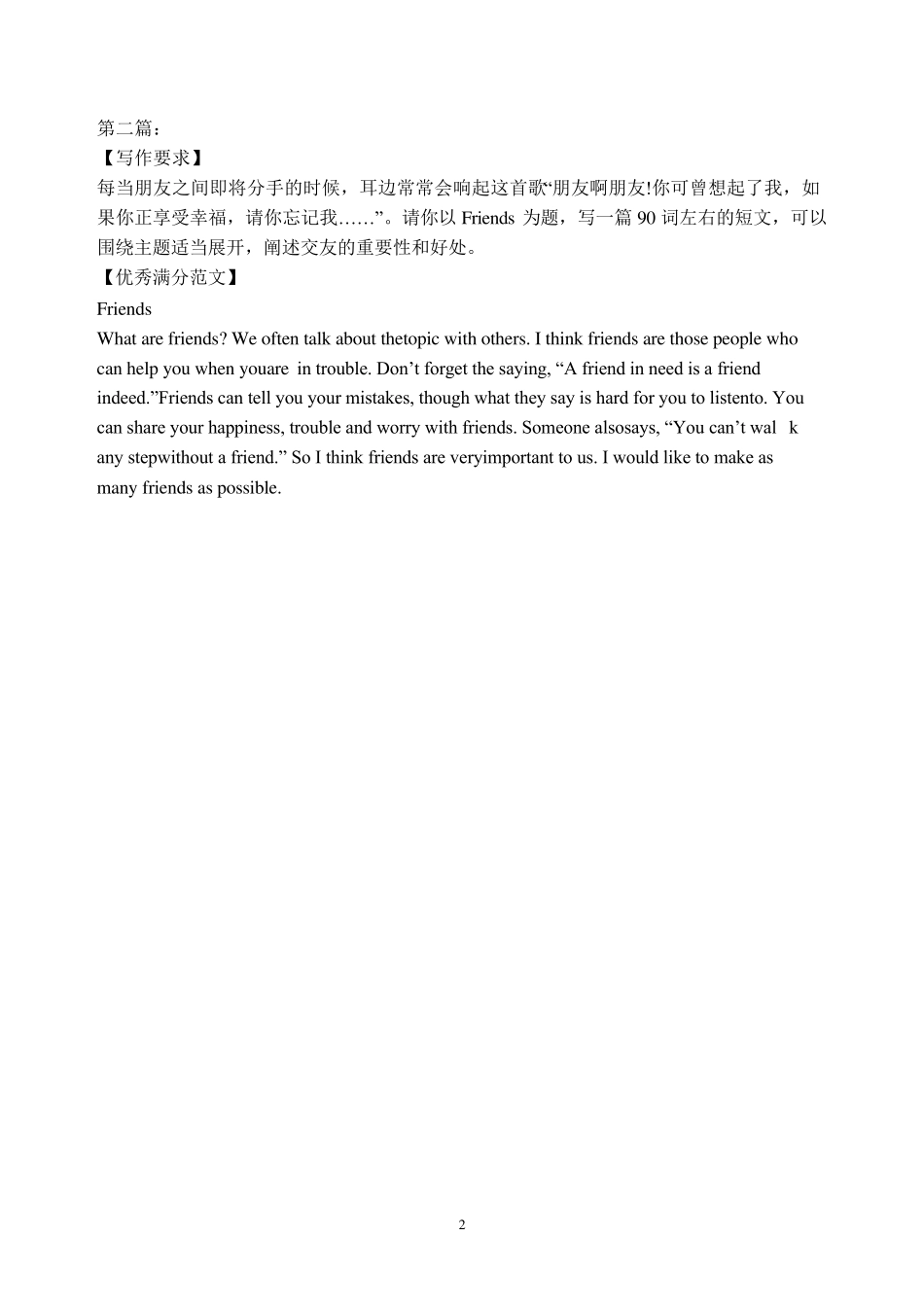 2019高考30篇必背英语作文范文_第2页