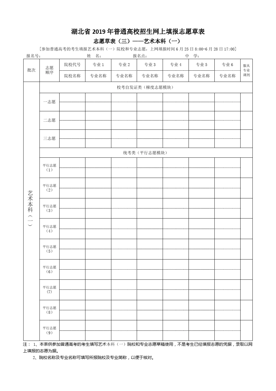 2019高考志愿填报草表_第3页
