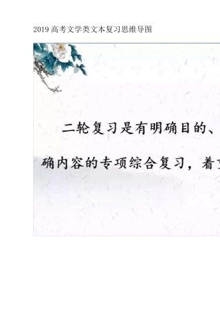 2019高考文学类文本复习思维导图