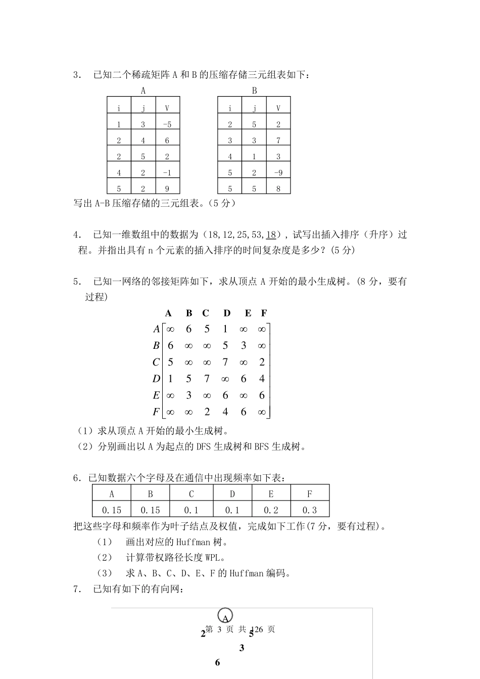 20202021学年《数据结构》期末考试试题及答案_第3页