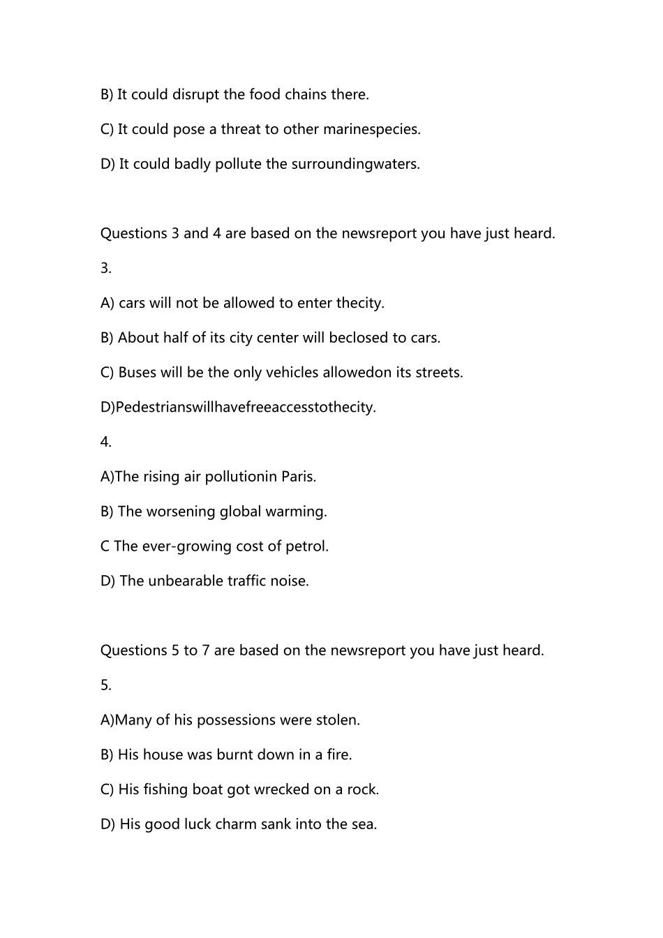 2020年12月英语四级听力真题及答案解析(第1套)附音频_第2页