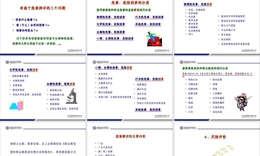 危险源的辨识、评价与控制