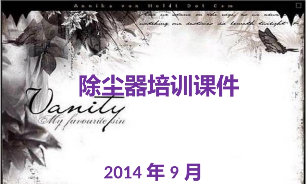 除尘器培训课件