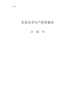 企业安全系统生产托管服务计划清单书