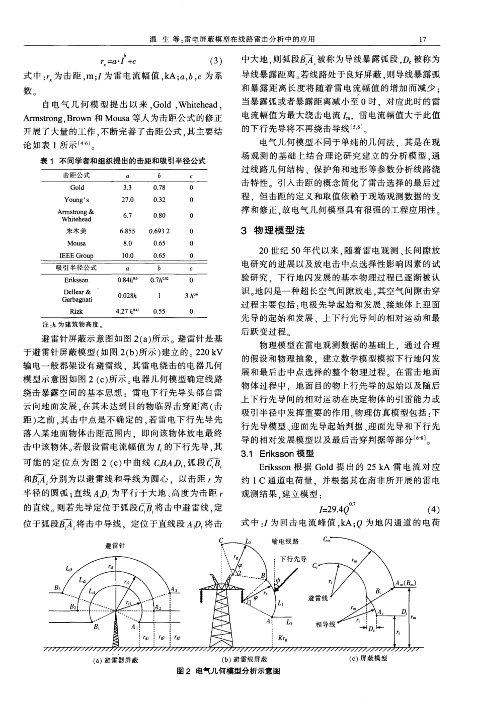 雷电屏蔽模型在线路雷击分析中的应用_第2页