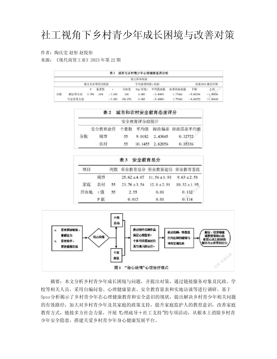 社工视角下乡村青少年成长困境与改善对策_第1页