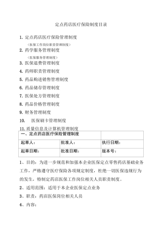 医保定点零售药店管理制