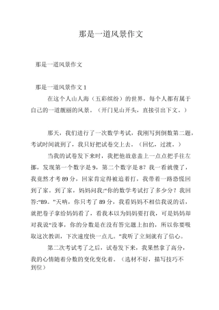 那是一道风景作文